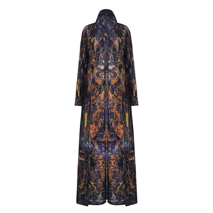 Women's Long-sleeved Cardigan Printed Dress