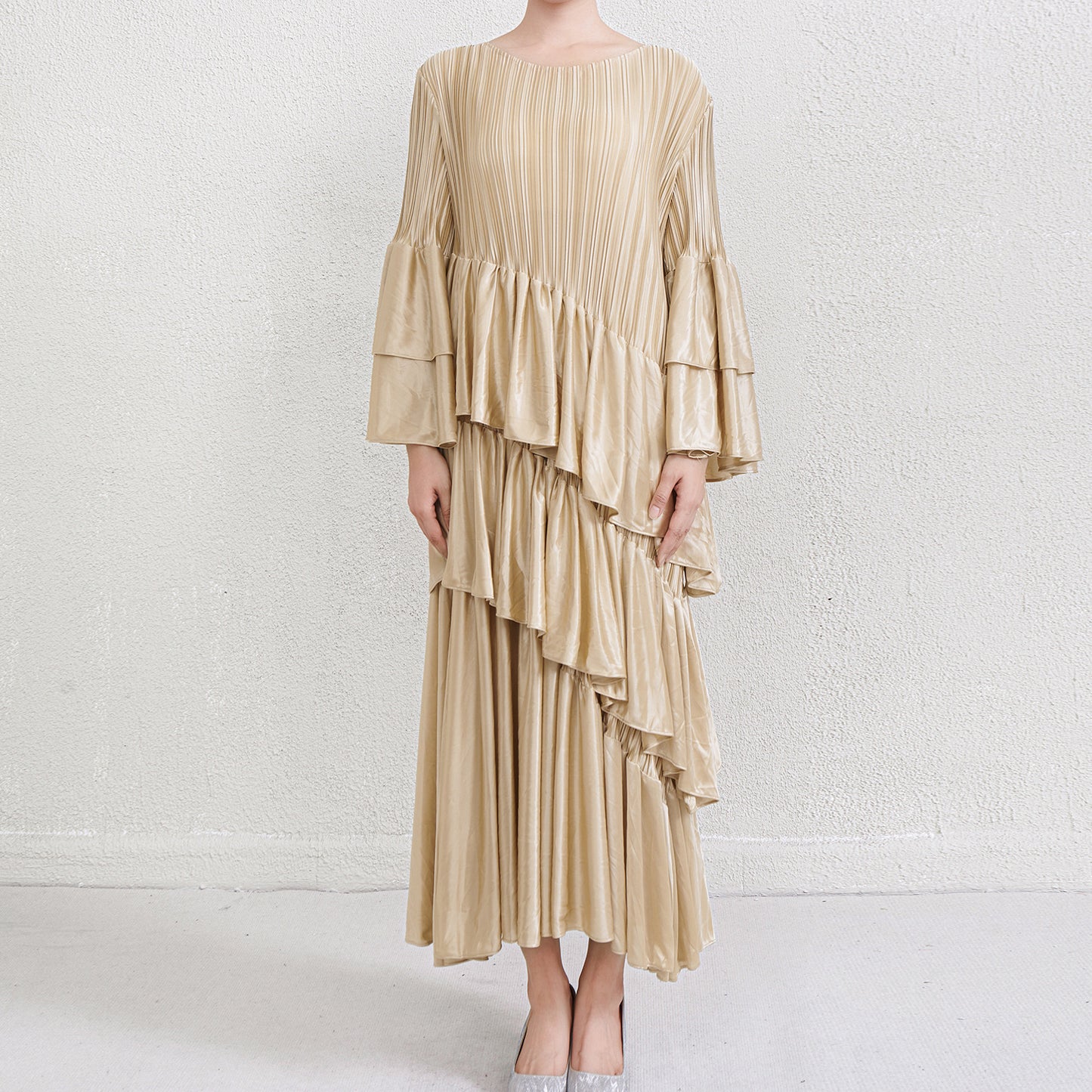 Autumn And Winter French Style Temperament Pleated Dress