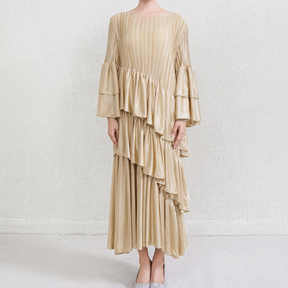 Autumn And Winter French Style Temperament Pleated Dress