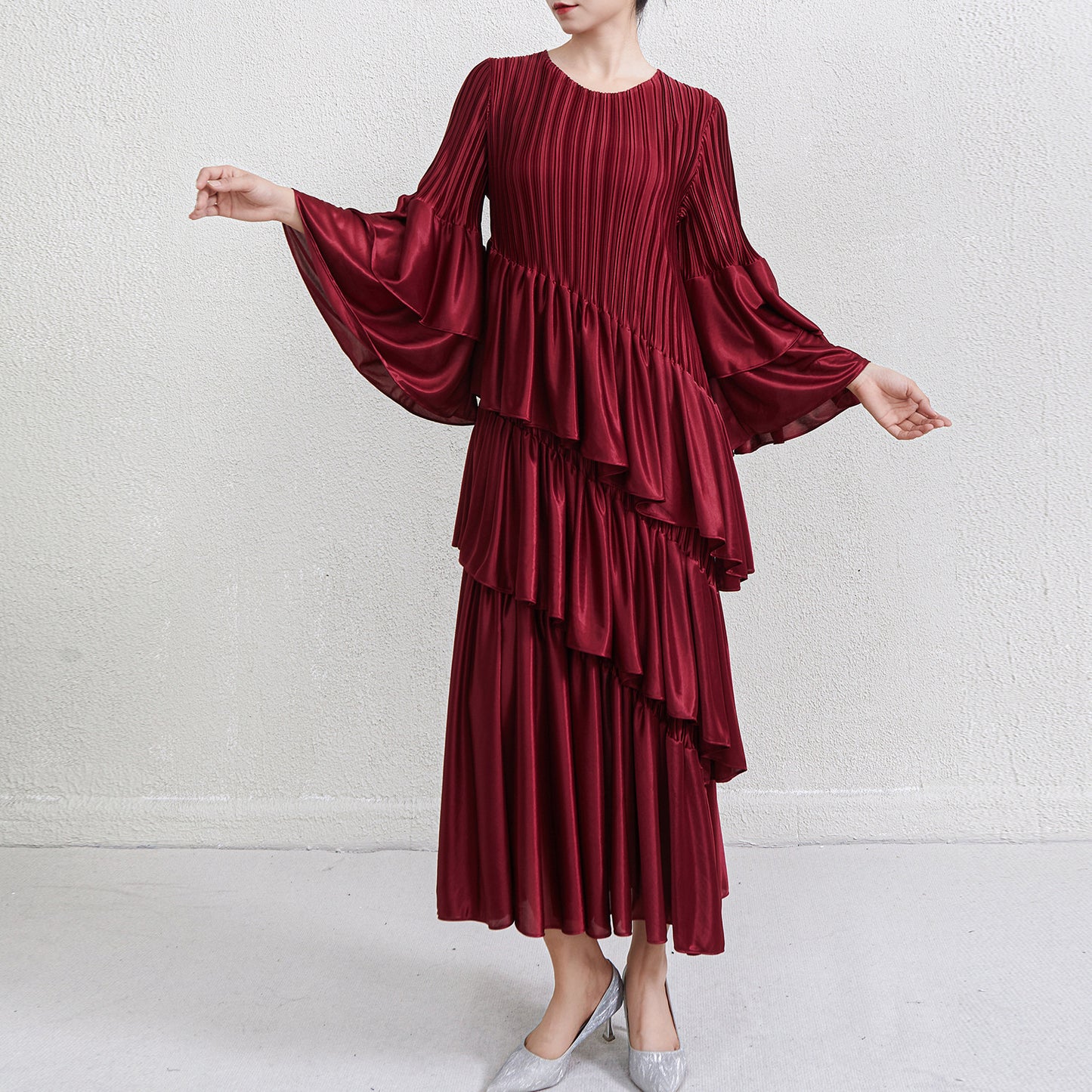 Autumn And Winter French Style Temperament Pleated Dress