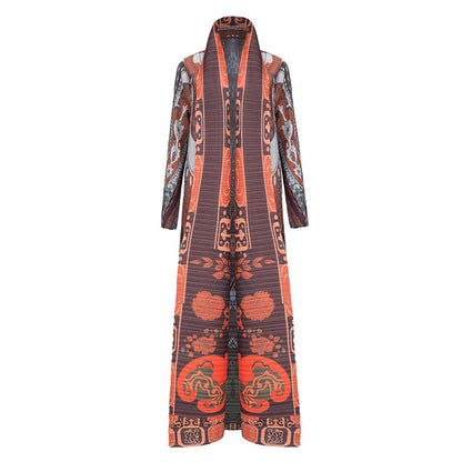 Plus Size Printed Cardigan Muslim Robe