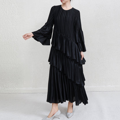 Autumn And Winter French Style Temperament Pleated Dress