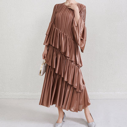 Autumn And Winter French Style Temperament Pleated Dress