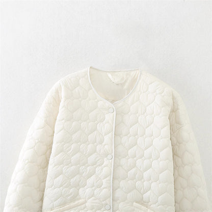 Fashion Cute Style Heart-shaped Silk Line Cotton Jacket Coat