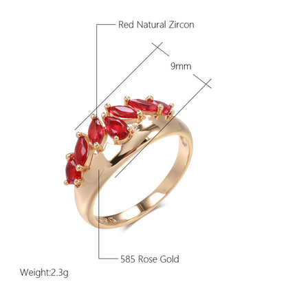 French Retro Red Zircon Ring