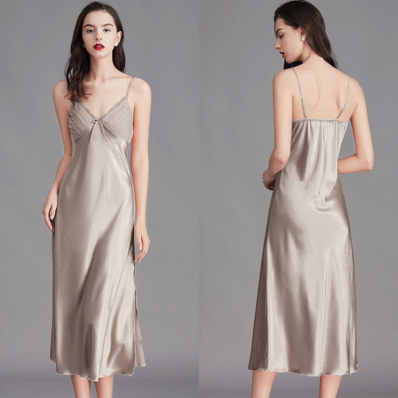 Fashion Summer Women's Ice Silk Nightdress