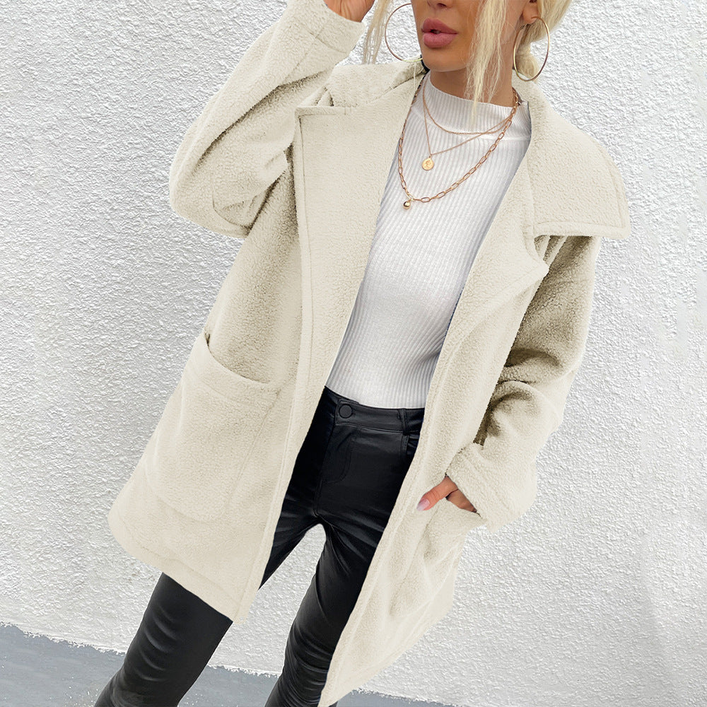 Women's Double-sided Fleece Mid-length Coat