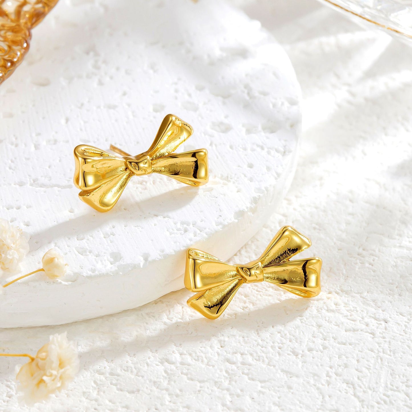 Sweet Trend Bow Stud Earrings Stylish And Simple