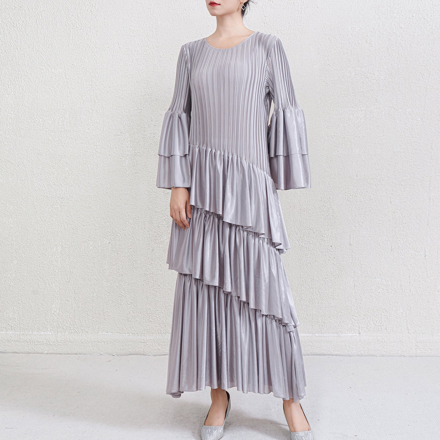 Autumn And Winter French Style Temperament Pleated Dress