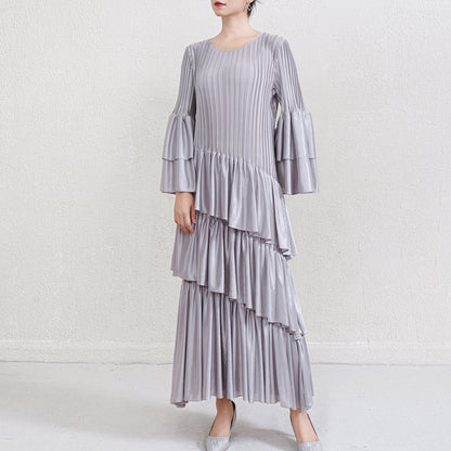 Autumn And Winter French Style Temperament Pleated Dress