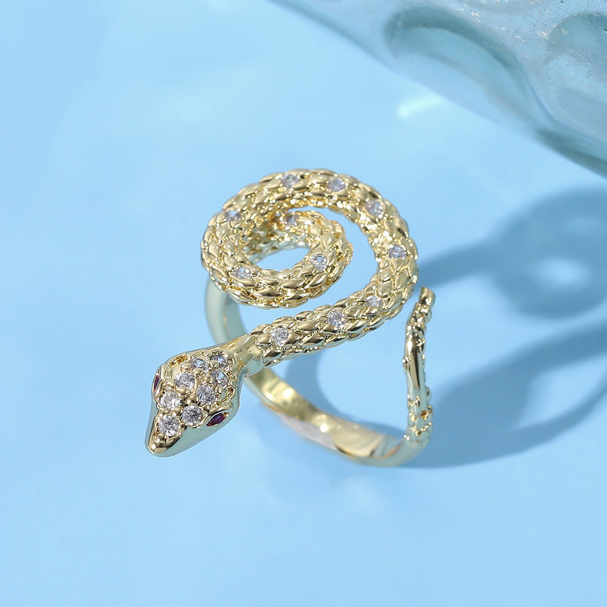 New European And American Diamond Cobra Ring