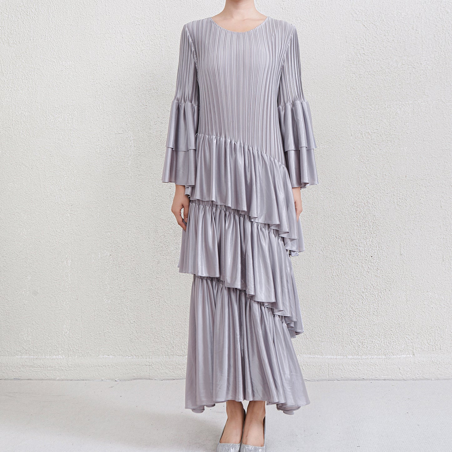 Autumn And Winter French Style Temperament Pleated Dress