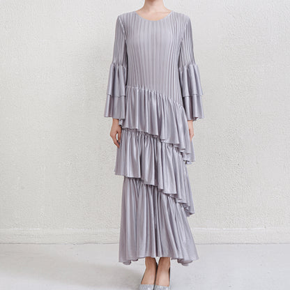 Autumn And Winter French Style Temperament Pleated Dress